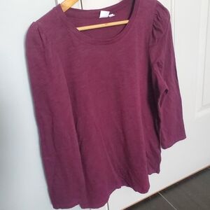 GAP Women's Long Sleeve Top in Deep Purple
